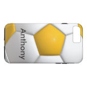 Gepersonaliseerd Football Saucer Ball white & Yell Case-Mate iPhone Case (Achterkant (Horizontaal))