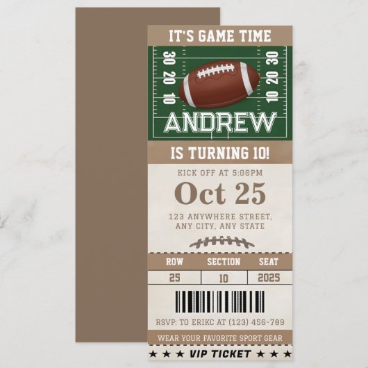 Gepersonaliseerd Football-thema verjaardagskaartje Kaart (Voorkant / Achterkant)