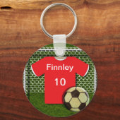 Gepersonaliseerd Football van Voetbal Met Sleutelh Sleutelhanger (Voorkant)