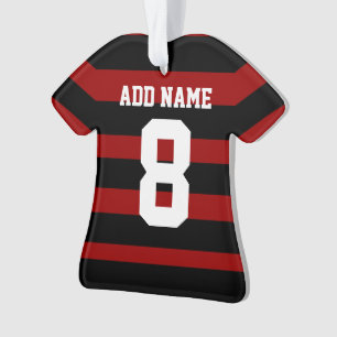 Gepersonaliseerd Football voetbal shirt Red Black  Ornament