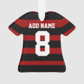 Gepersonaliseerd Football voetbal shirt Red Black  Ornament (achterkant)
