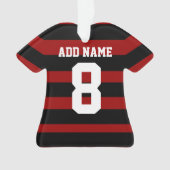 Gepersonaliseerd Football voetbal shirt Red Black  Ornament (voorkant)