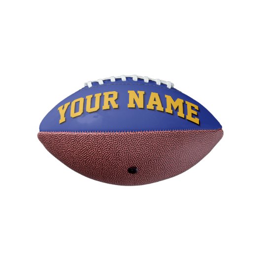 Gepersonaliseerd Football voor Mini BLUE EN GOLD (Gedraaid 270)