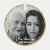 Gepersonaliseerd forever in ons hart Foto Memory Metalen Ornament (Achterkant)