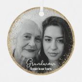 Gepersonaliseerd forever in ons hart Foto Memory Metalen Ornament (Voorkant)
