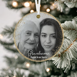 Gepersonaliseerd forever in ons hart Foto Memory Metalen Ornament