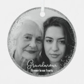 Gepersonaliseerd forever in ons hart Foto Memory Metalen Ornament (Voorkant)