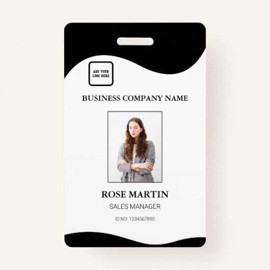 Gepersonaliseerd foto Bedrijfs Personeel ID-kaart Badge (Voorkant)