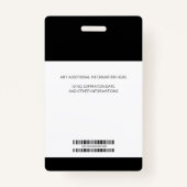 Gepersonaliseerd foto bedrijfs werknemer ID-kaart Badge (Achterkant)