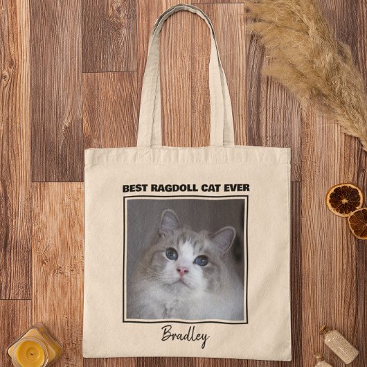 Gepersonaliseerd foto beste ragdoll-kat tote bag
