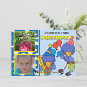 Gepersonaliseerd Foto Blauwe Vogels Verjaardagsuit Kaart (Staand voorkant)