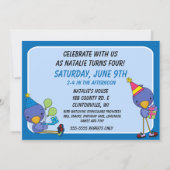 Gepersonaliseerd Foto Blauwe Vogels Verjaardagsuit Kaart (Achterkant)