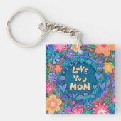 Gepersonaliseerd Foto  Bloemen Hou Van Je Mama Kun Sleutelhanger (Voorkant)