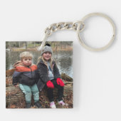 Gepersonaliseerd Foto  Bloemen Hou Van Je Mama Kun Sleutelhanger (Achterkant)