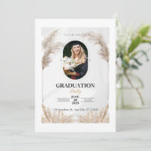 Gepersonaliseerd foto Boho Graduation Party Invita Kaart (Staand voorkant)