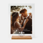 Gepersonaliseerd, foto, eerste nummer, trouwteken acryl bord (Voorkant)