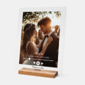 Gepersonaliseerd, foto, eerste nummer, trouwteken acryl bord (Hoek)