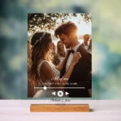 Gepersonaliseerd, foto, eerste nummer, trouwteken acryl bord (Neutraal)