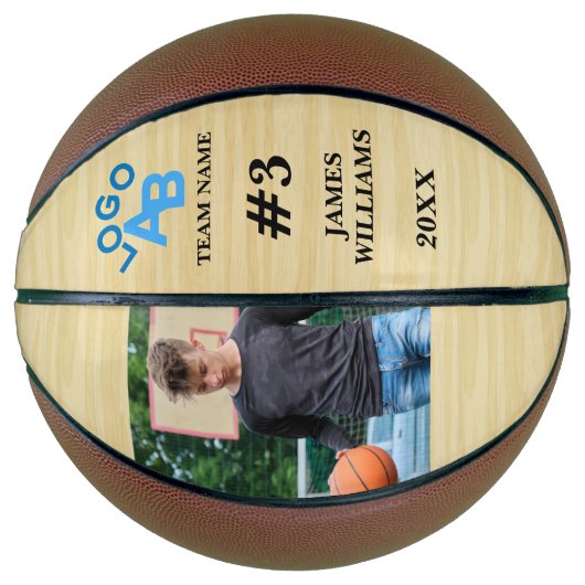 Gepersonaliseerd Foto en naamcadeau Basketbal (Voorkant)