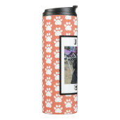 Gepersonaliseerd foto- en pootprint thermosbeker (Gedraaid links)