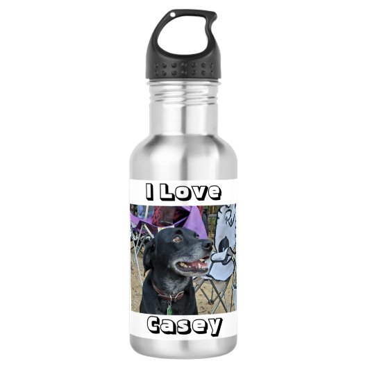 Gepersonaliseerd foto- en pootprint waterfles (Voorkant)