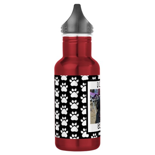 Gepersonaliseerd foto- en pootprint waterfles  (Links)