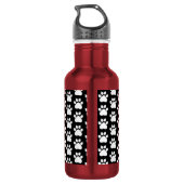 Gepersonaliseerd foto- en pootprint waterfles  (Achterkant)