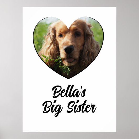 Gepersonaliseerd foto grote zus poster (Voorkant)