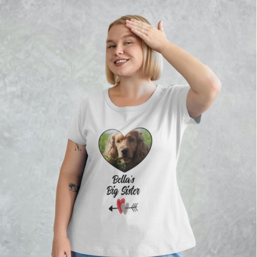 Gepersonaliseerd foto grote zus t-shirt