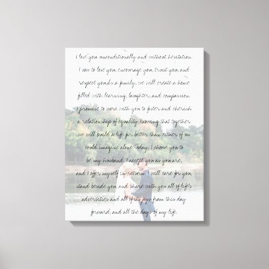 Gepersonaliseerd Foto Jubileum Wedding & Vows Canvas Afdruk (Voorkant)