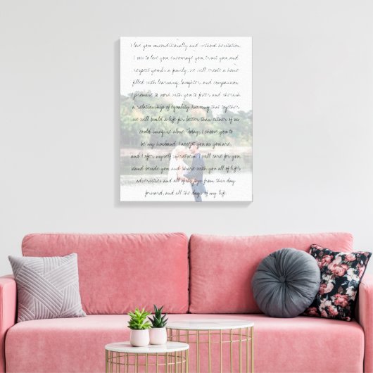 Gepersonaliseerd Foto Jubileum Wedding & Vows Canvas Afdruk (Insitu (Woonkamer))