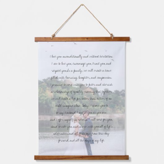 Gepersonaliseerd Foto Jubileum Wedding & Vows Hangend Wandkleed (Voorkant)