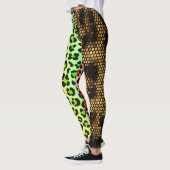 Gepersonaliseerd foto Leopard Wild Cat Pattern Ani Leggings (Links)