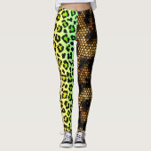 Gepersonaliseerd foto Leopard Wild Cat Pattern Ani Leggings (Voorkant)