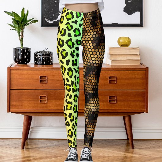 Gepersonaliseerd foto Leopard Wild Cat Pattern Ani Leggings