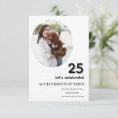 Gepersonaliseerd foto lijst 25ste verjaardag kaart (Staand voorkant)
