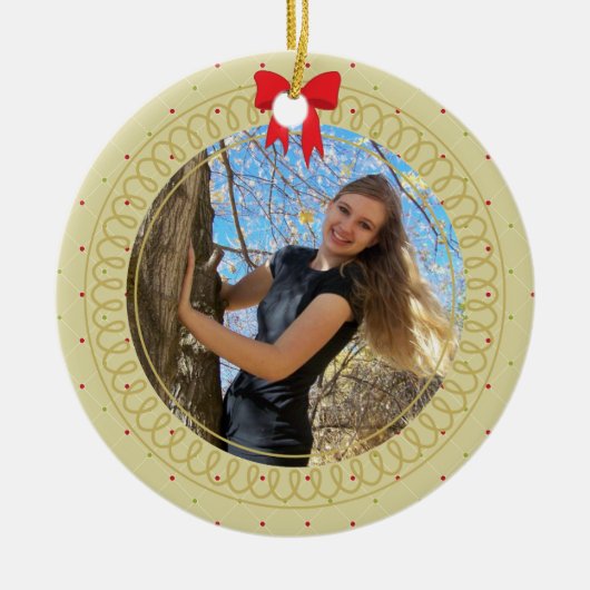 Gepersonaliseerd foto-Lijst Afstuderen Gift Keramisch Ornament (Voorkant)