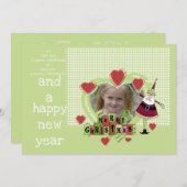 Gepersonaliseerd Foto Merry Kerstmis Kaart toevoeg (Voorkant / Achterkant)