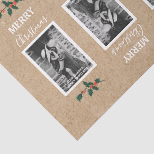 Gepersonaliseerd foto met prettige kerst - Kraft Tissuepapier (Detail)