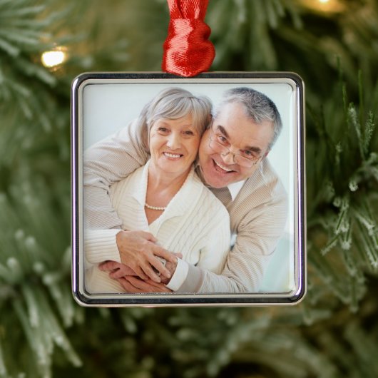Gepersonaliseerd foto Metalen Ornament (Boom)