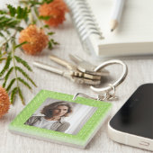 Gepersonaliseerd Foto Nana Bloemen Lettering Moss Sleutelhanger (Voorkant Rechts)