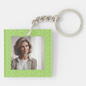 Gepersonaliseerd Foto Nana Bloemen Lettering Moss Sleutelhanger (Achterkant)