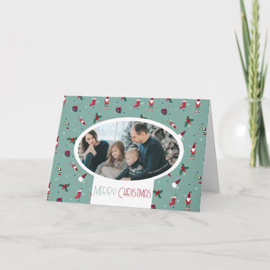 Gepersonaliseerd foto op afgedrukt feestdagen kaart (Voorkant)