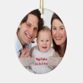 Gepersonaliseerd foto Ornament met tekst kerst (Rechts)