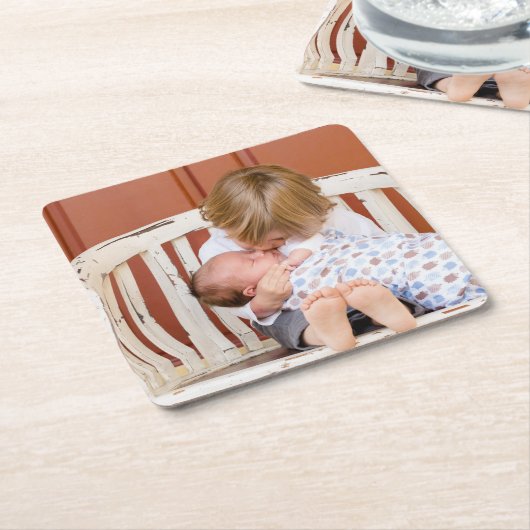 Gepersonaliseerd foto persoonlijk kartonnen onderzetters (Schuin)