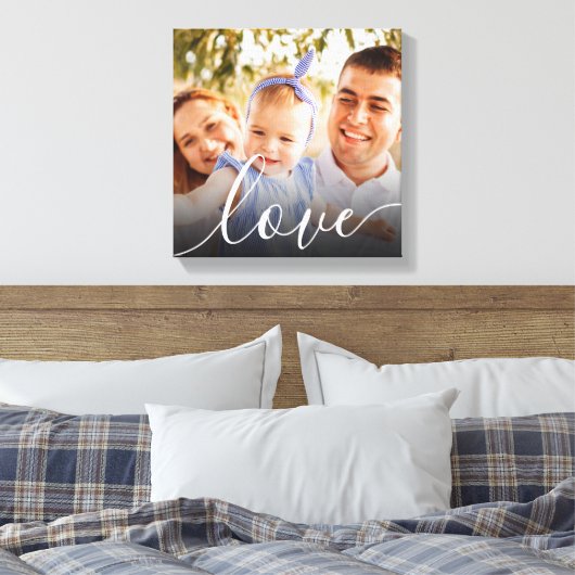 Gepersonaliseerd foto-script Liefde Canvas Afdruk (Insitu (Slaapkamer))