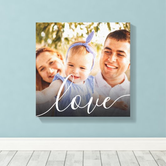 Gepersonaliseerd foto-script Liefde Canvas Afdruk (Insitu (Houten vloer))