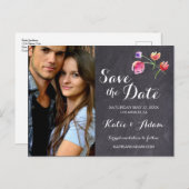 Gepersonaliseerd, Foto sparen de datum, Rustic Aankondigingskaart (Voorkant / Achterkant)