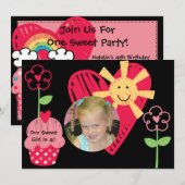 Gepersonaliseerd Foto Sweet Treat Birthday Invitat Kaart (Voorkant / Achterkant)