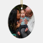 Gepersonaliseerd foto Tweezijdige gepersonaliseerd Keramisch Ornament (Rechts)